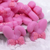 macro view of Pink Bunny Ears Silicone Focal Bead Accessory - 26mm x 26mm