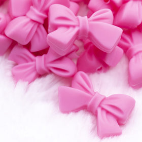 27mm Pink Bow Knot silicone bead