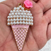 Close up view of an Ice Cream Cone Enamel Pendant 41mm