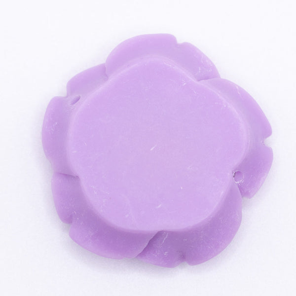 Back view of a 42mm Purple Acrylic Rose Flower focal pendant