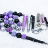 front view of the Create your own - Keyring and Beadable Pens DIY kit - Purplicious