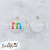 Top picture of a pile of Rainbow Letter 16mm Candy M & M Resin charms