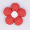 close up view of a pile of Red Flower Silicone Focal Bead Accessory - 26mm x 26mm