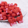 front view of Red Bunny Ears Silicone Focal Bead Accessory - 26mm x 26mm
