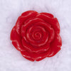 Front view of a 42mm Red Acrylic Rose Flower focal