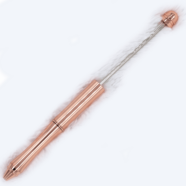 Top View of Rose Gold DIY Beadable Pens - Metal