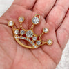 close up view of a Gold Princess Crown Enamel Pendant 50*38mm