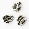 close up view of Silver / Black Spacer with Charm Mount - Set of 10