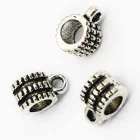 Silver / Black Spacer with Charm Mount - Set of 10