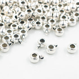 Silver Spacer with Charm Mount - Set of 10