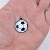 Close up view of Soccer Enamel Pendant 21mm