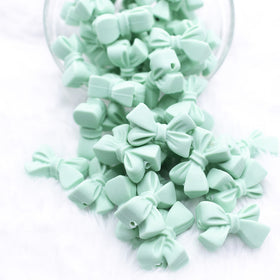 27mm Spearmint Green Bow Knot silicone bead