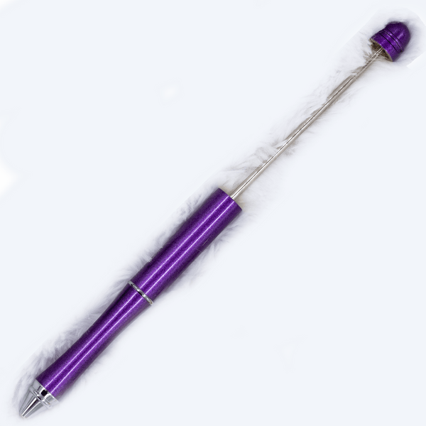 Top View of Purple DIY Beadable Pens - Metal