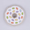 top view of a pile of Donut with White Icing and Sprinkles Silicone Focal Bead Accessory - 28mm