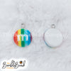 Top picture of a pile of Rainbow 16mm Candy M & M Resin charms