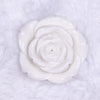 Front view of a 42mm White Acrylic Rose Flower focal