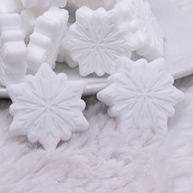 White Snowflake Silicone Focal Bead Accessory - 28mm x 28mm
