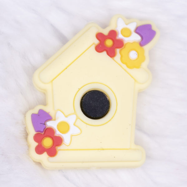 macro view of a Yellow Birdhouse Silicone Focal Bead Accessory