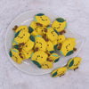 topview of Yellow Lemon Silicone Focal Bead Accessory - 33mm x 32mm